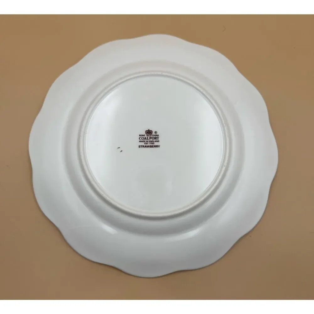 Coalport Strawberry Salad Plate 8.5” Bone China England Butterfly Gold Trim